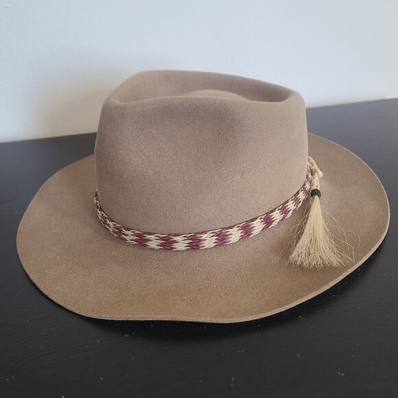 Akubra Fur Felt Hat 56 Australia Outback Cowboy Tan - Picture 3 of 12